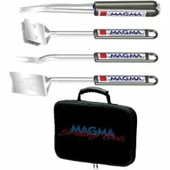 JEU DE 4 USTENSILES EXTENSIBLES MAGMA INOX POUR BARBECUE + 1 SACOCHE