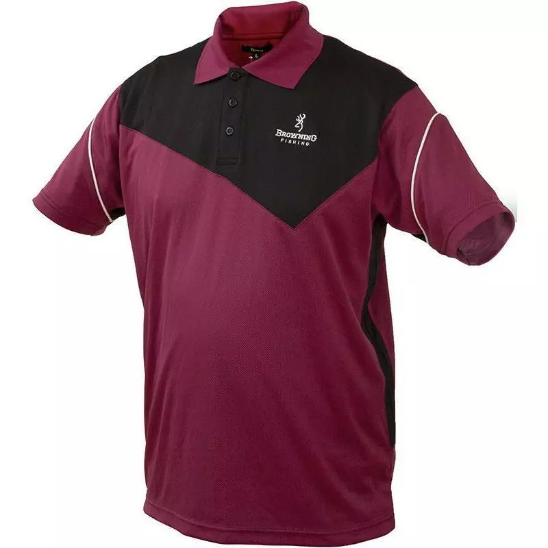 POLO MANCHES COURTES HOMME BROWNING DRY FIT POLO - NOIR/PRUNE 1 POLO MANCHES COURTES HOMME BROWNING DRY FIT POLO - NOIR/PRUNE