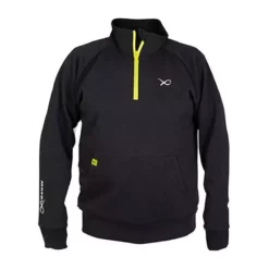 SWEAT HOMME FOX MATRIX MINIMAL BLACK MARL 1/4 ZIP SWEATER - NOIR