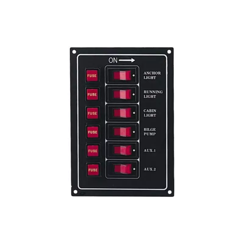 TABLEAU ELECTRIQUE PLASTIMO ALUMINIUM ANODISE - 6 INTERRUPTEURS 1 TABLEAU ELECTRIQUE PLASTIMO ALUMINIUM ANODISE - 6 INTERRUPTEURS