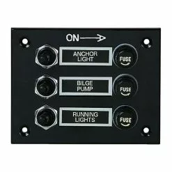 TABLEAU EUROMARINE BAKELITE NOIR - 3 INTERRUPTEURS