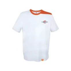 TEE SHIRT MANCHES COURTES HOMME COLMIC - BLANC/ORANGE