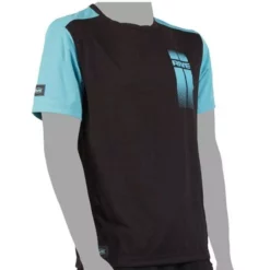 TEE SHIRT MANCHES COURTES HOMME RIVE STRIPES BLACK - NOIR/TURQUOISE