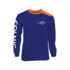 TEE SHIRT MANCHES LONGUES HOMME COLMIC - BLEU/ORANGE